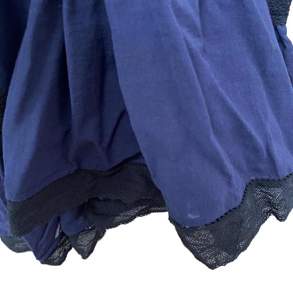 REBECCA TAYLOR Sundress Size 6 Navy Blue Midi Dress Tiered Boho Crochet Flowy - Picture 10 of 11